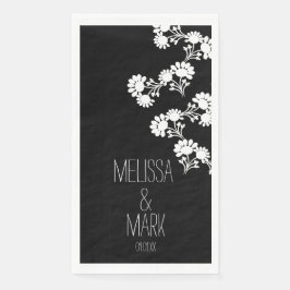 Bloemen Bruiloftskrans Rand Naam Papier Gast Handd Servet