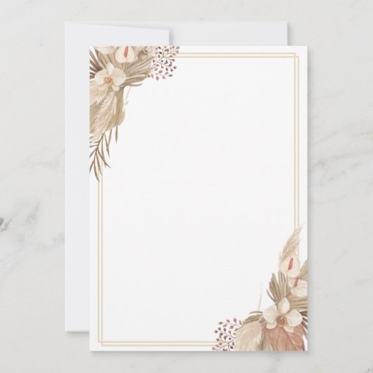 Bloemen Bruiloftsreceptie Uitnodiging (Achterkant)