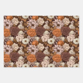  Bloemen Bruin Koper Boho Herfst Wildflower Inpakpapier Vel (Voorkant 3)