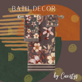 Bloemen Bruin & Perzik Bad Handdoek