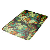 Bloemen bruin, roest, Blauwgroen Badmat (Gekanteld)