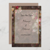 Bloemen bruine bruiloft uitnodiging (Voorkant / Achterkant)