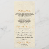 Bloemen bruine vogels kooi, vogels bruiloft progra programmakaart (Achterkant)