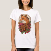  bloemen bruine vos t-shirt (Voorkant)