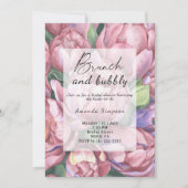 Bloemen - Brunch en bubbels bruidsbruiloft Kaart (Voorkant)
