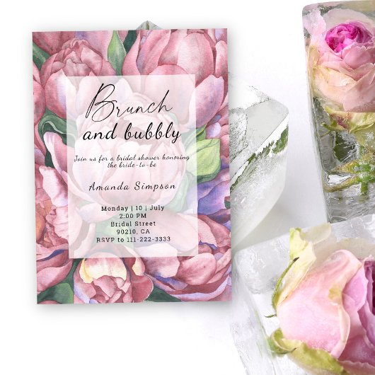 Bloemen - Brunch en bubbels bruidsbruiloft Kaart