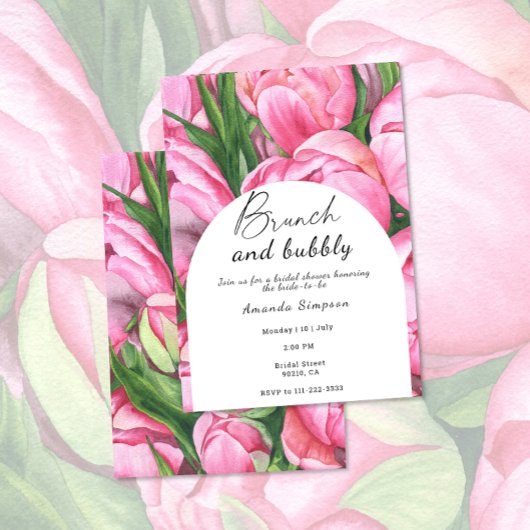 Bloemen - Brunch en bubbels bruiloftsborrel Kaart