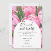 Bloemen - Brunch en bubbels bruiloftsborrel Kaart (Voorkant)