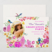 Bloemen brunch foto baby afstuderen kaart (Voorkant / Achterkant)