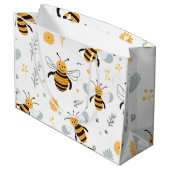Bloemen Bubble Bee Wrapping Papier Blad Set van 3 Groot Cadeauzakje (Achterkant Gekanteld)