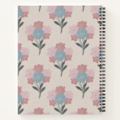Bloemen Bunch Block Print Stijl Notitieboek (Achterkant)
