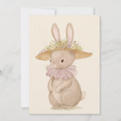 Bloemen Bunnies Eerste Verjaardag Kaart (Achterkant)