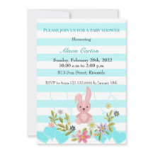 Bloemen Bunny wit & blauw blauwgroen strepen baby