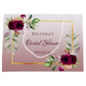 Bloemen burgundy kaneelroos bruiloft groot cadeauzakje (Voorkant)