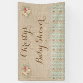  Bloemen Burlap Kant Shabby Rustiek Land Spandoek (Verticaal)