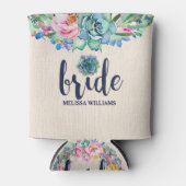 Bloemen & Cactus Bloemen Bruid-Moderne Typografie Blikjeskoeler (Voorkant)