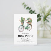 Bloemen Cactus Cactussen Fiets Nieuwe wortels Bewe Aankondigingskaart (Staand voorkant)