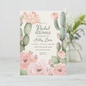 Bloemen Cactus Fiesta Bridal Boho Kaart (Staand voorkant)