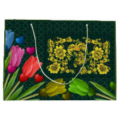 Bloemen cadeau tassen groot cadeauzakje (Achterkant)