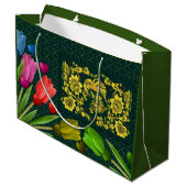 Bloemen cadeau tassen groot cadeauzakje (Achterkant Gekanteld)