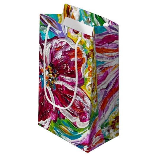 Bloemen Cadeaubag Klein Cadeauzakje (Voorkant Gekanteld)