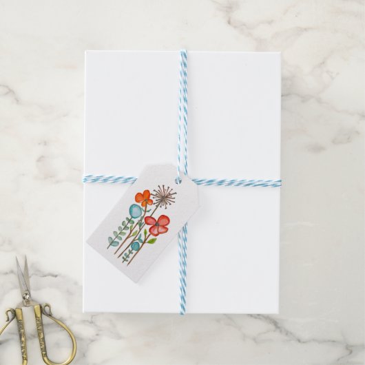Bloemen Cadeaulabel (Met Touw)