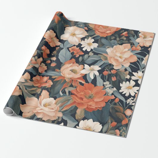 bloemen cadeaupapier (Uitgerold)