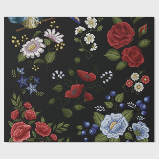 Bloemen Cadeaupapier (Vlak)