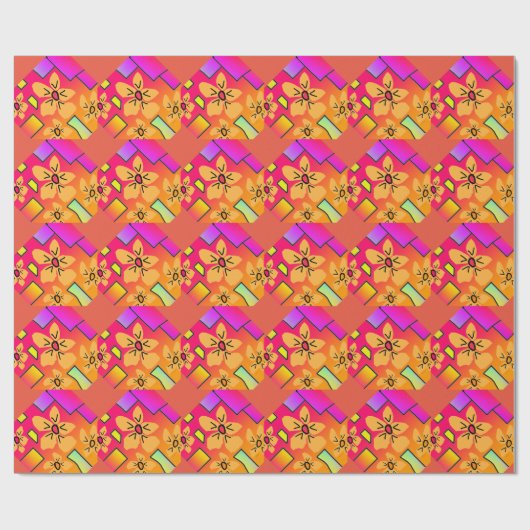 Bloemen Cadeaupapier (Vlak)