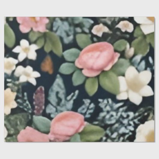 bloemen cadeaupapier (Vlak)