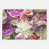 Bloemen cadeauverpakking met pioen en rozen, 3 vel (Voorkant 3)