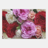 Bloemen cadeauverpakking met pioen en rozen, 3 vel (Voorkant 2)