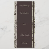  Bloemen Cambridge Bruin huwelijksprogramma Programmakaart (Achterkant)