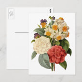 bloemen, Camellias en Narcissus, Redoute Briefkaart (Voorkant / Achterkant)