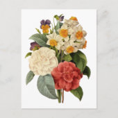  bloemen, Camellias en Narcissus, Redoute Briefkaart (Voorkant)
