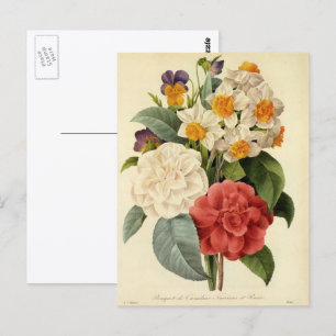  bloemen, Camellias en Narcissus, Redoute Briefkaart