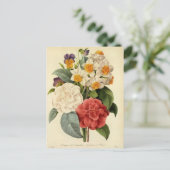 bloemen, Camellias en Narcissus, Redoute Briefkaart (Staand voorkant)