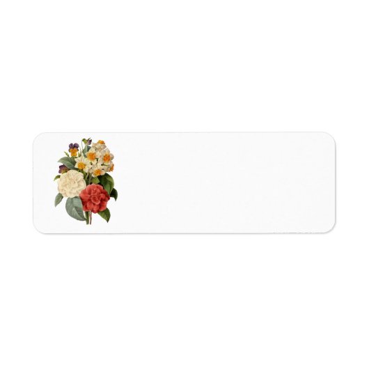  bloemen, Camellias en Narcissus, Redoute Etiket (Voorkant)