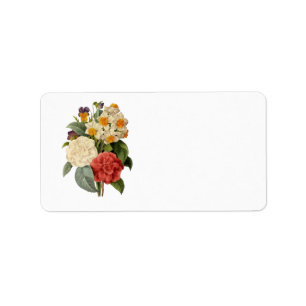 bloemen, Camellias en Narcissus, Redoute Etiket