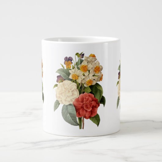  bloemen, Camellias en Narcissus, Redoute Grote Koffiekop (Voorkant)