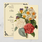  bloemen, Camellias en Narcissus, Redoute Kaart (Voorkant / Achterkant)