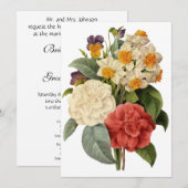 bloemen, Camellias en Narcissus, Redoute Kaart (Voorkant / Achterkant)