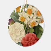  bloemen, Camellias en Narcissus, Redoute Keramisch Ornament (Links)