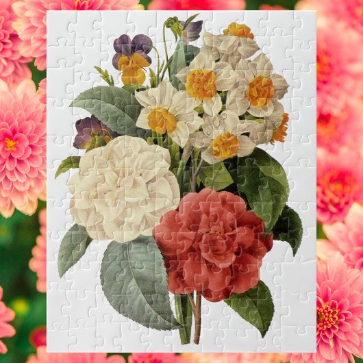 bloemen, Camellias en Narcissus, Redoute Legpuzzel