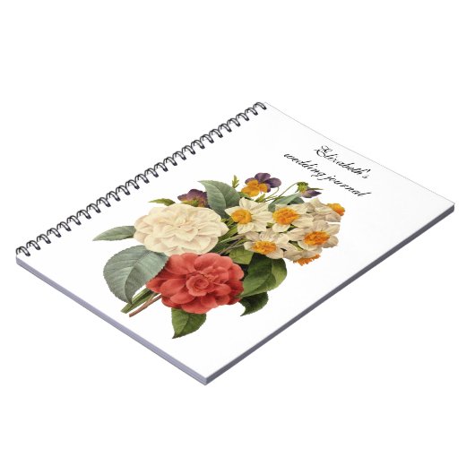  bloemen, Camellias en Narcissus, Redoute Notitieboek (Linkerzijde)