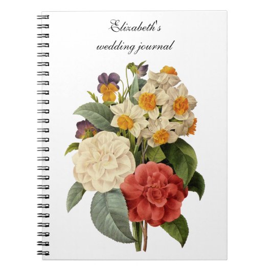  bloemen, Camellias en Narcissus, Redoute Notitieboek (Voorkant)