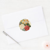 bloemen, Camellias en Narcissus, Redoute Ronde Sticker (Envelop)