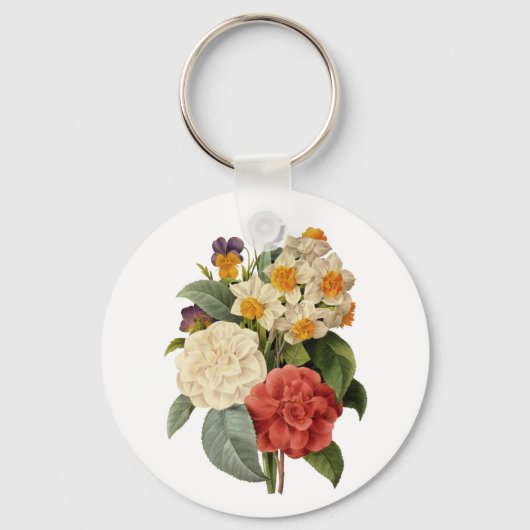 bloemen, Camellias en Narcissus, Redoute Sleutelhanger (Voorkant)