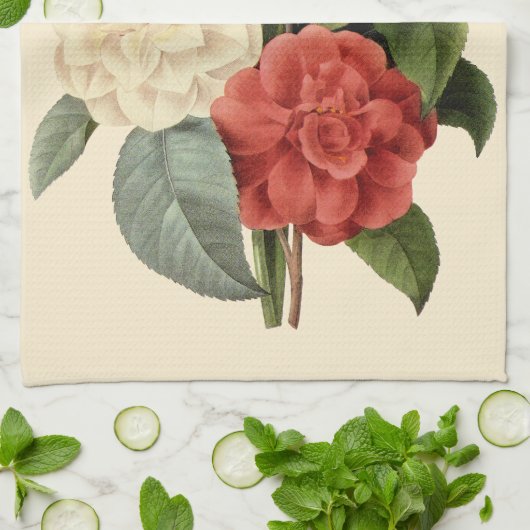  bloemen, Camellias en Narcissus, Redoute Theedoek (Gevouwen)