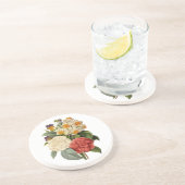  bloemen, Camellias en Narcissus, Redoute Zandsteen Onderzetter (Zijkant)